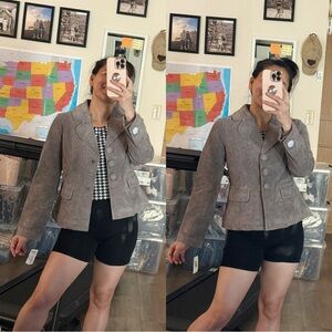 Live a Little Brown Corduroy Blazer Tailored Fit Notched Lapels/ Size M